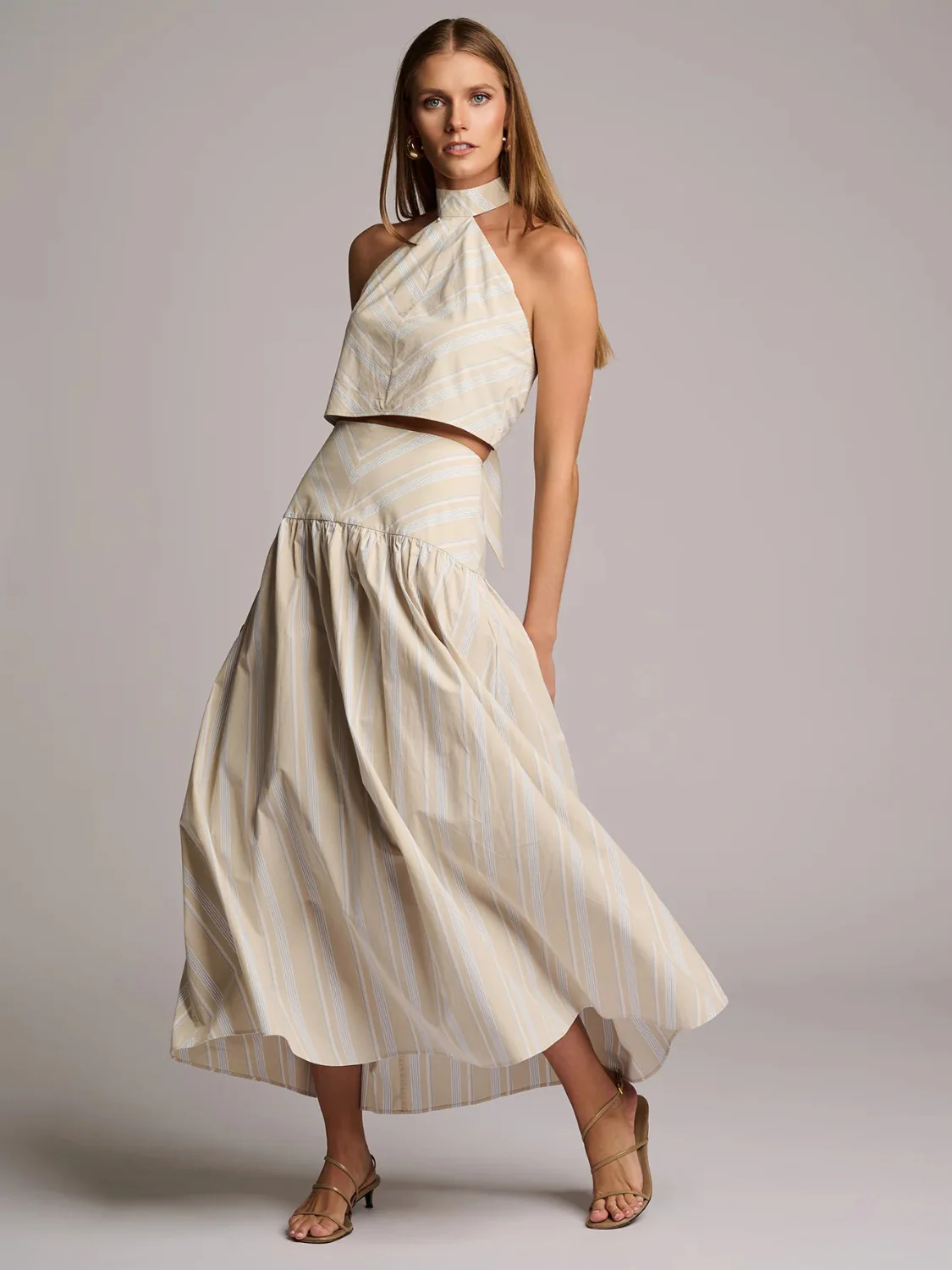 Adaline Skirt Beige Stripe - Image 2