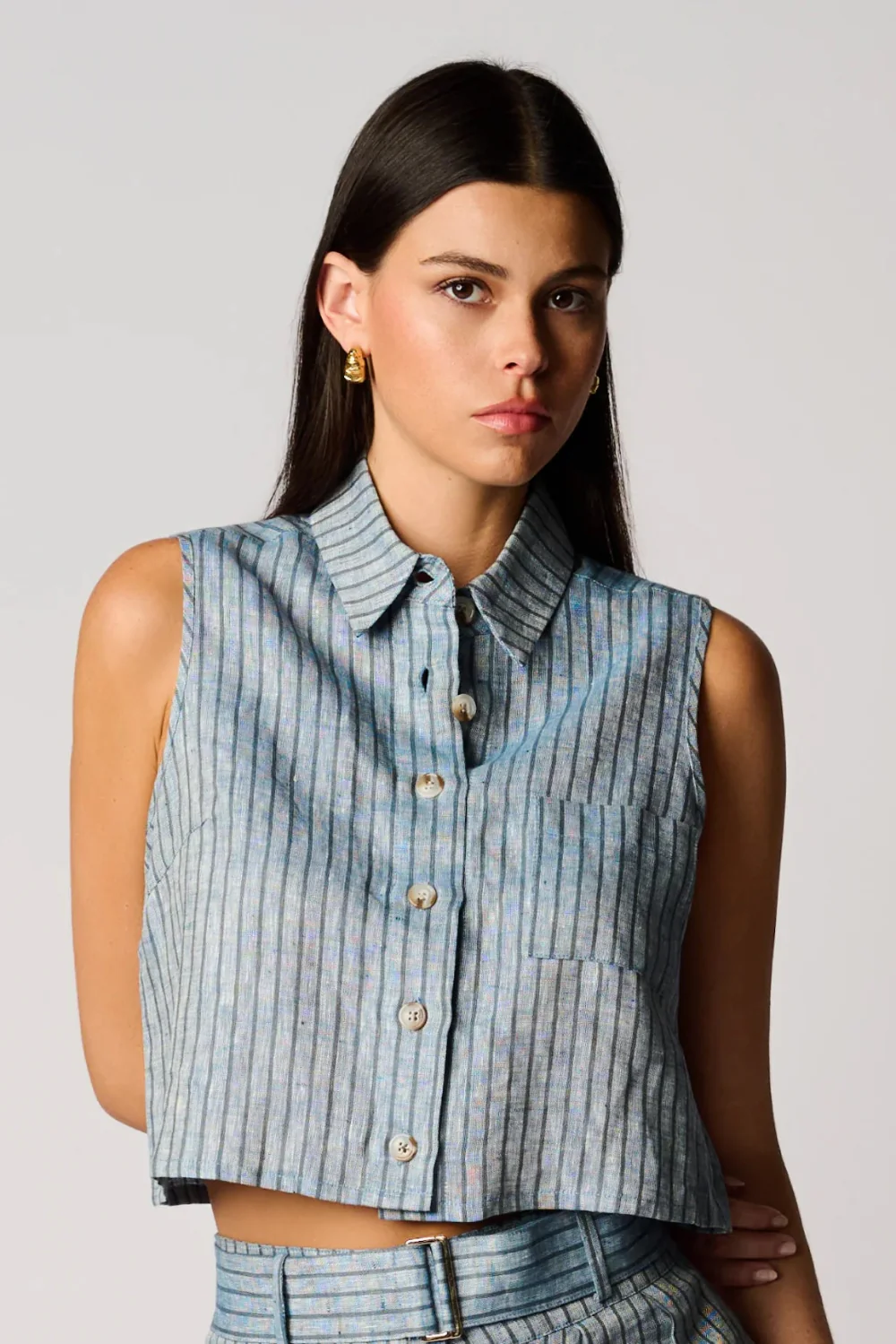 Katja Top Blue Stripe