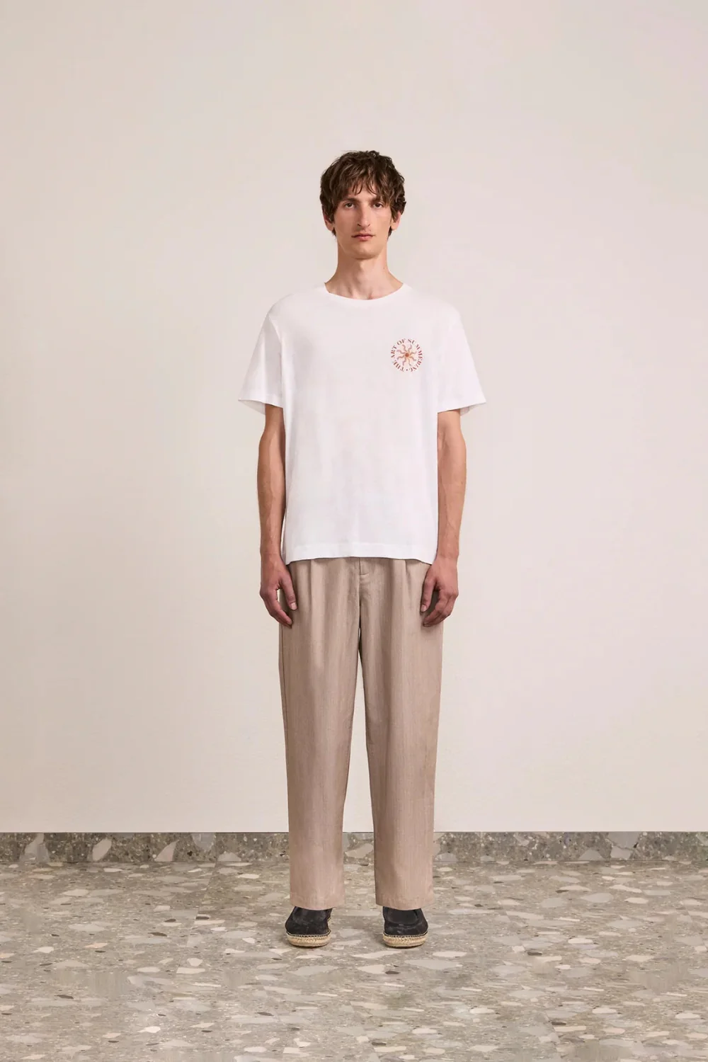Dinis  Linen Blend Art of Summering RDJ Tee Cedar Grey