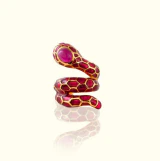 Anaconda Snake Ring Burgundy-Ruby