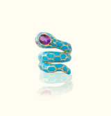 Anaconda Snake Ring Turquoise-Amethyst