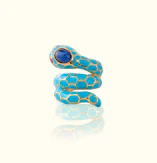 Anaconda Snake Ring Turquoise-Sapphire