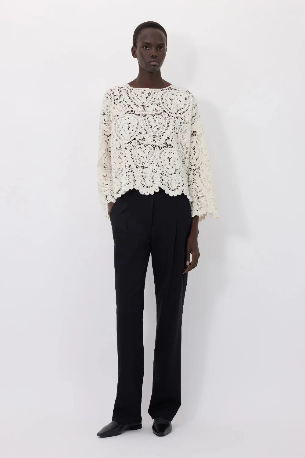 Arold Velvet Boxy Sweater Ivory