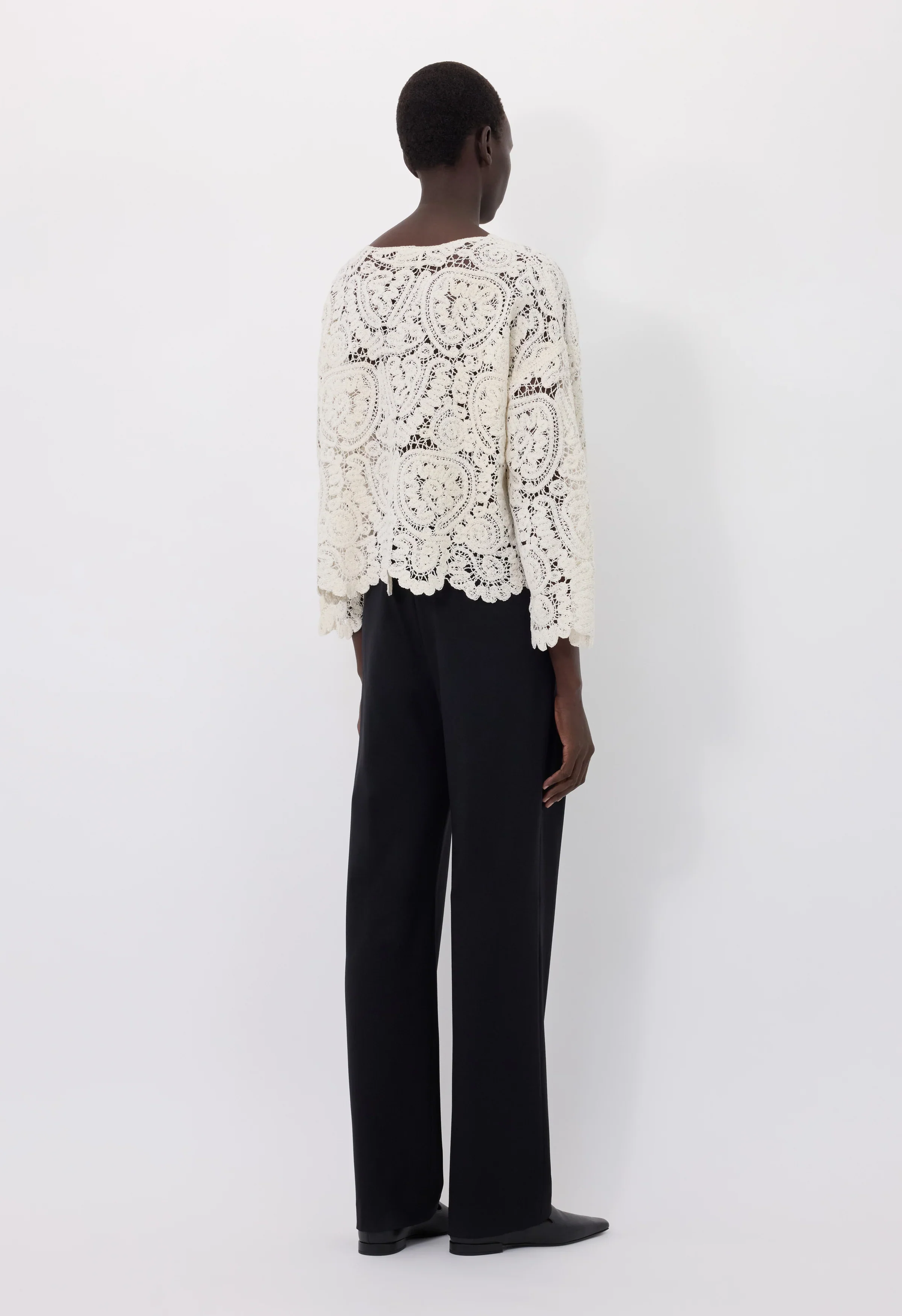 Arold Velvet Boxy Sweater Ivory - Image 3