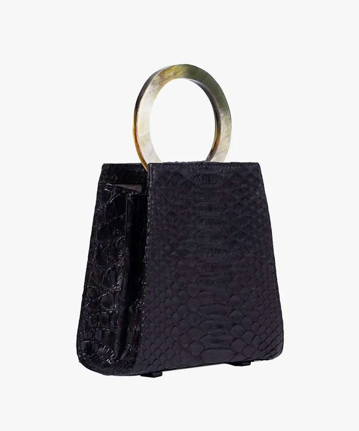 Azza Mini Goat Python Bag Black - Image 2