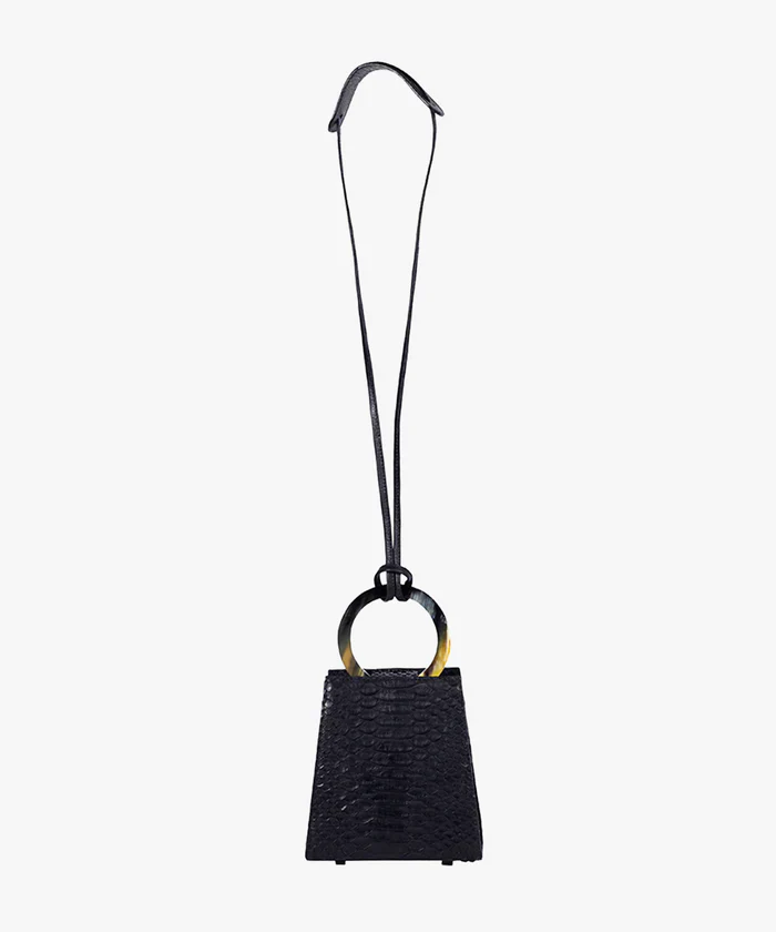 Azza Mini Goat Python Bag Black - Image 3