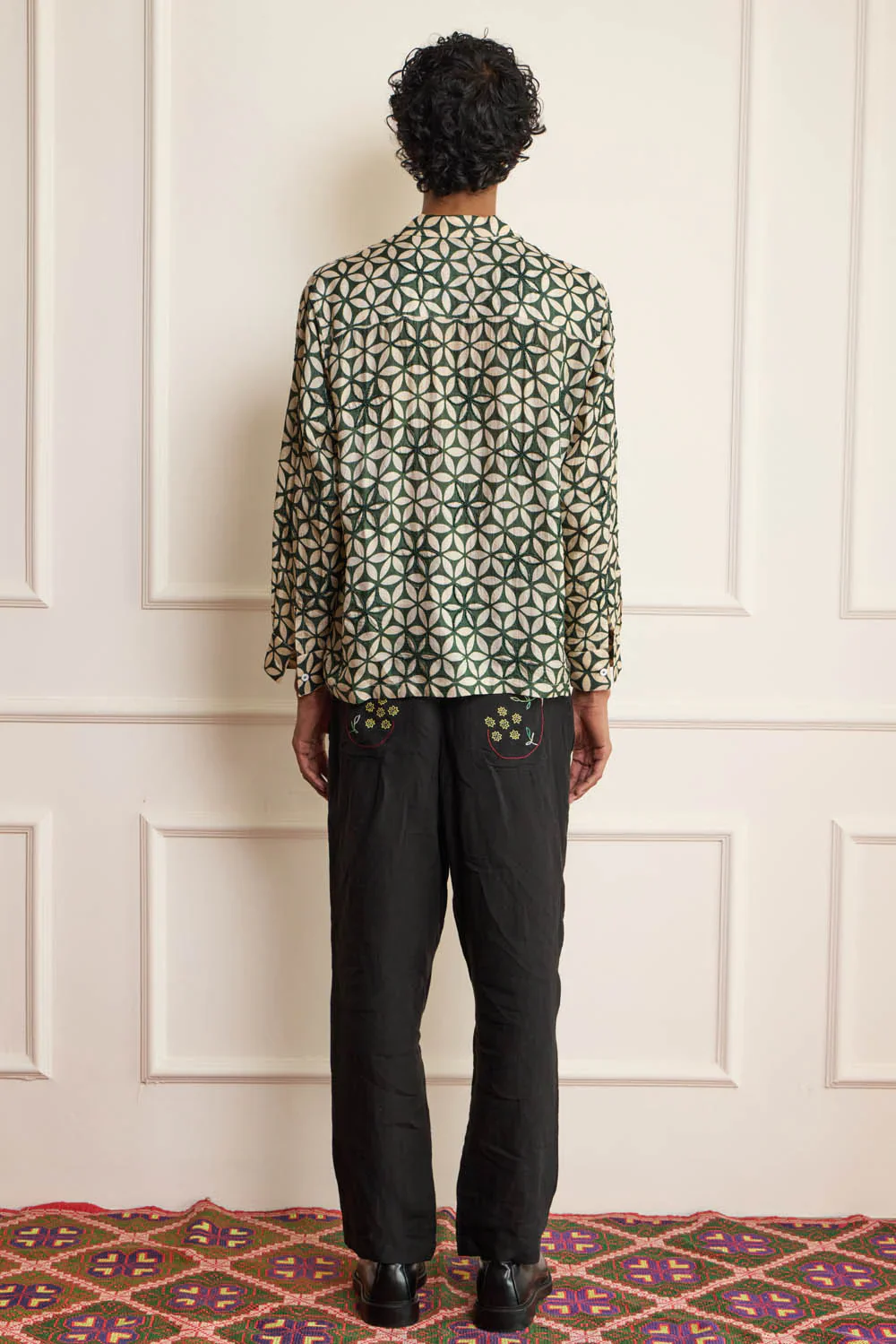 Beaded Block Print Shirt - Image 3