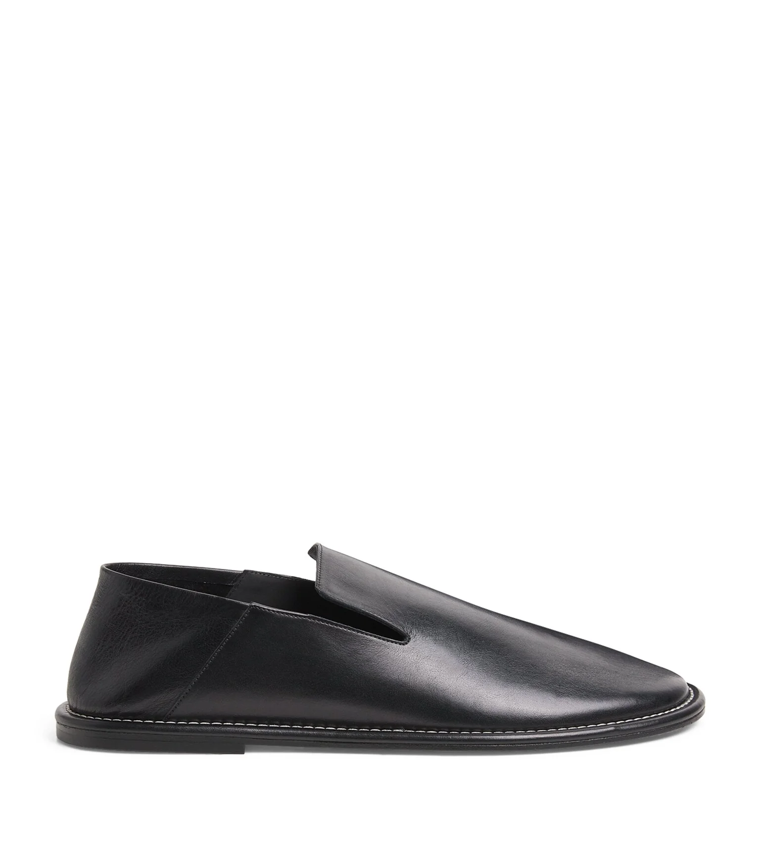 Black Cow Leather Midi Slippers - Image 2