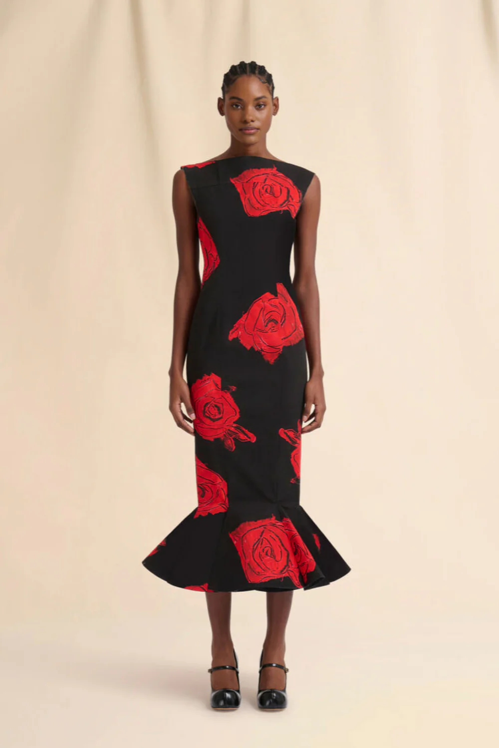 Black Poplin Dress with Juno Print (Final Sale)