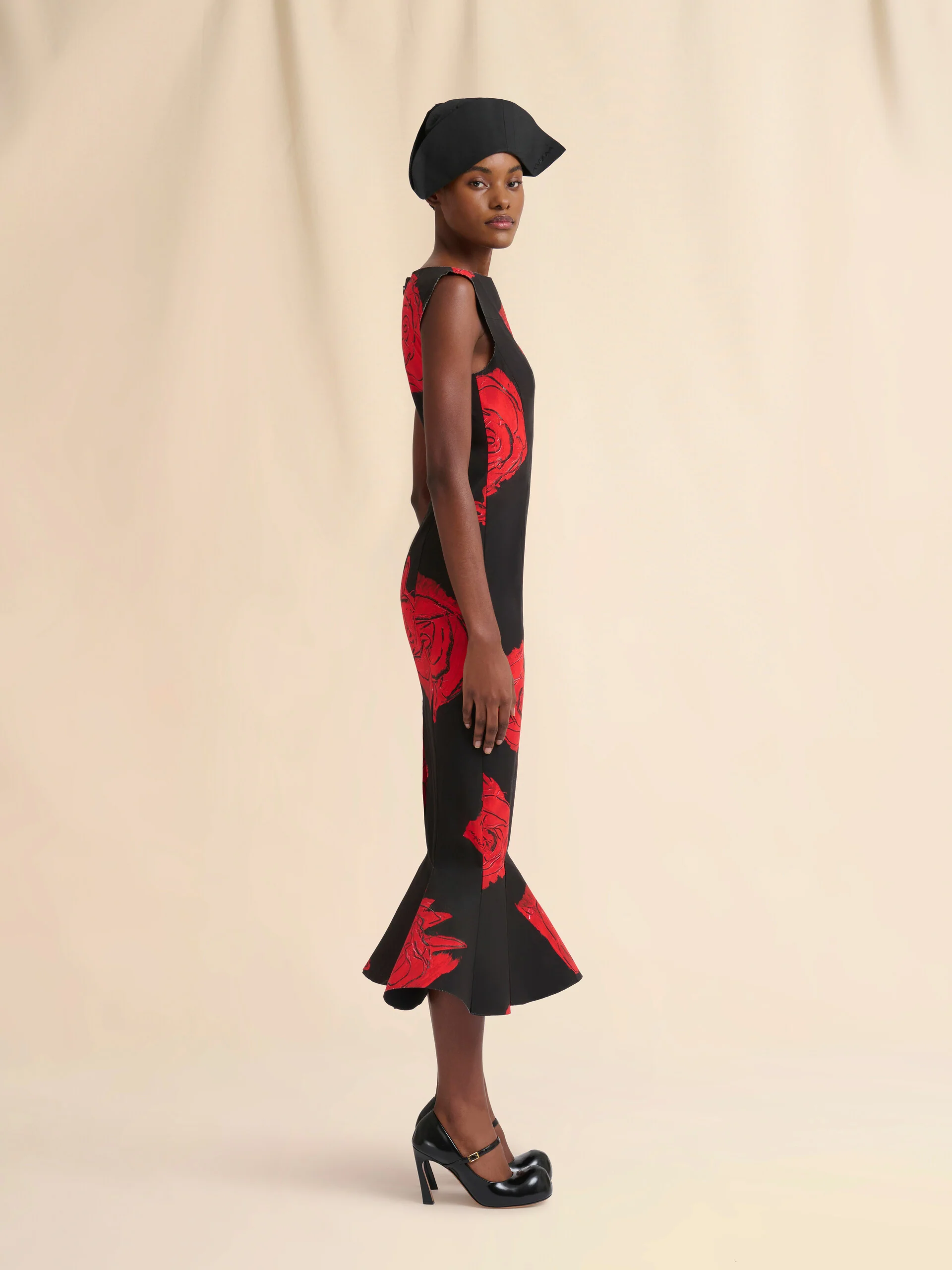 Black Poplin Dress with Juno Print (Final Sale) - Image 3