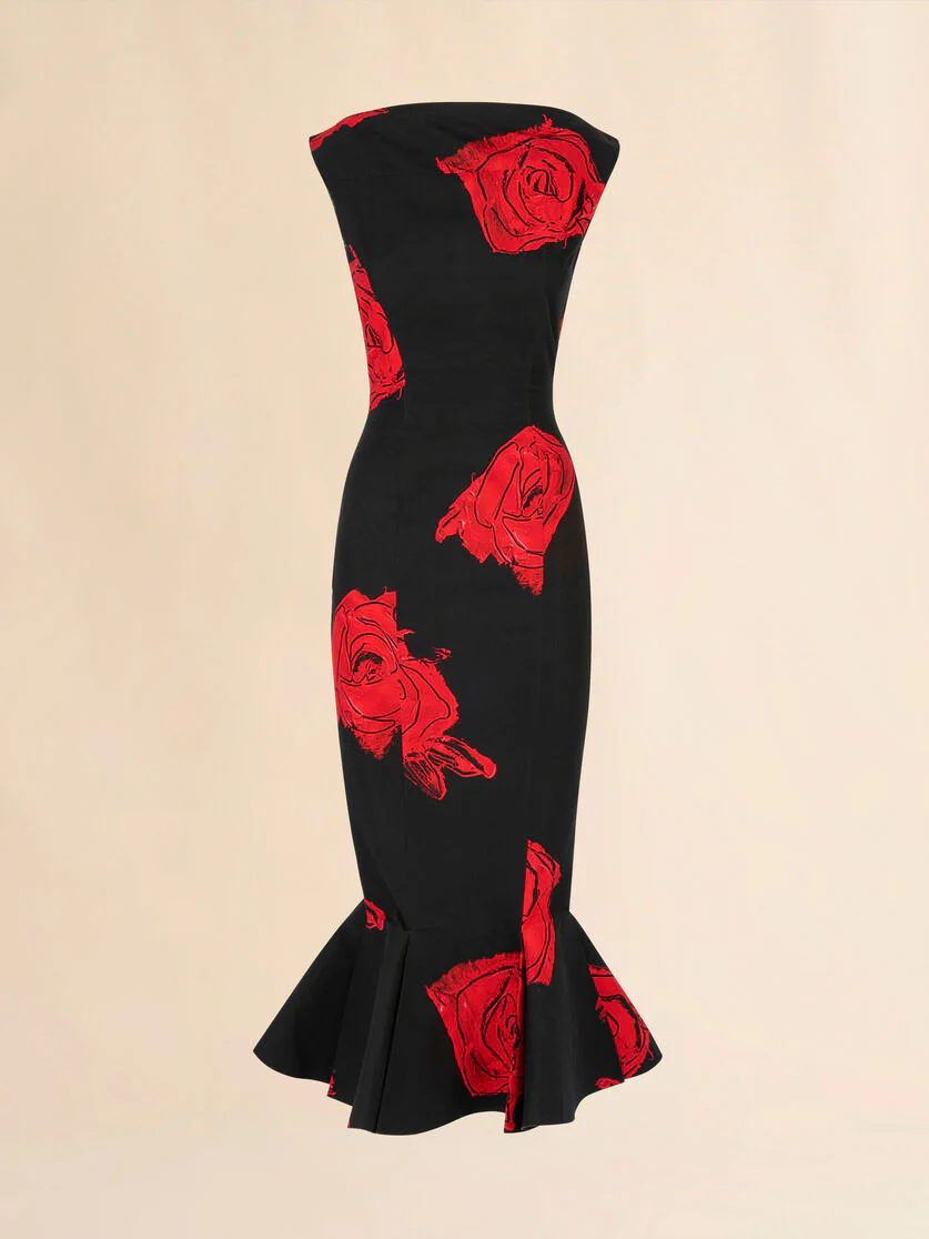 Black Poplin Dress with Juno Print (Final Sale) - Image 4