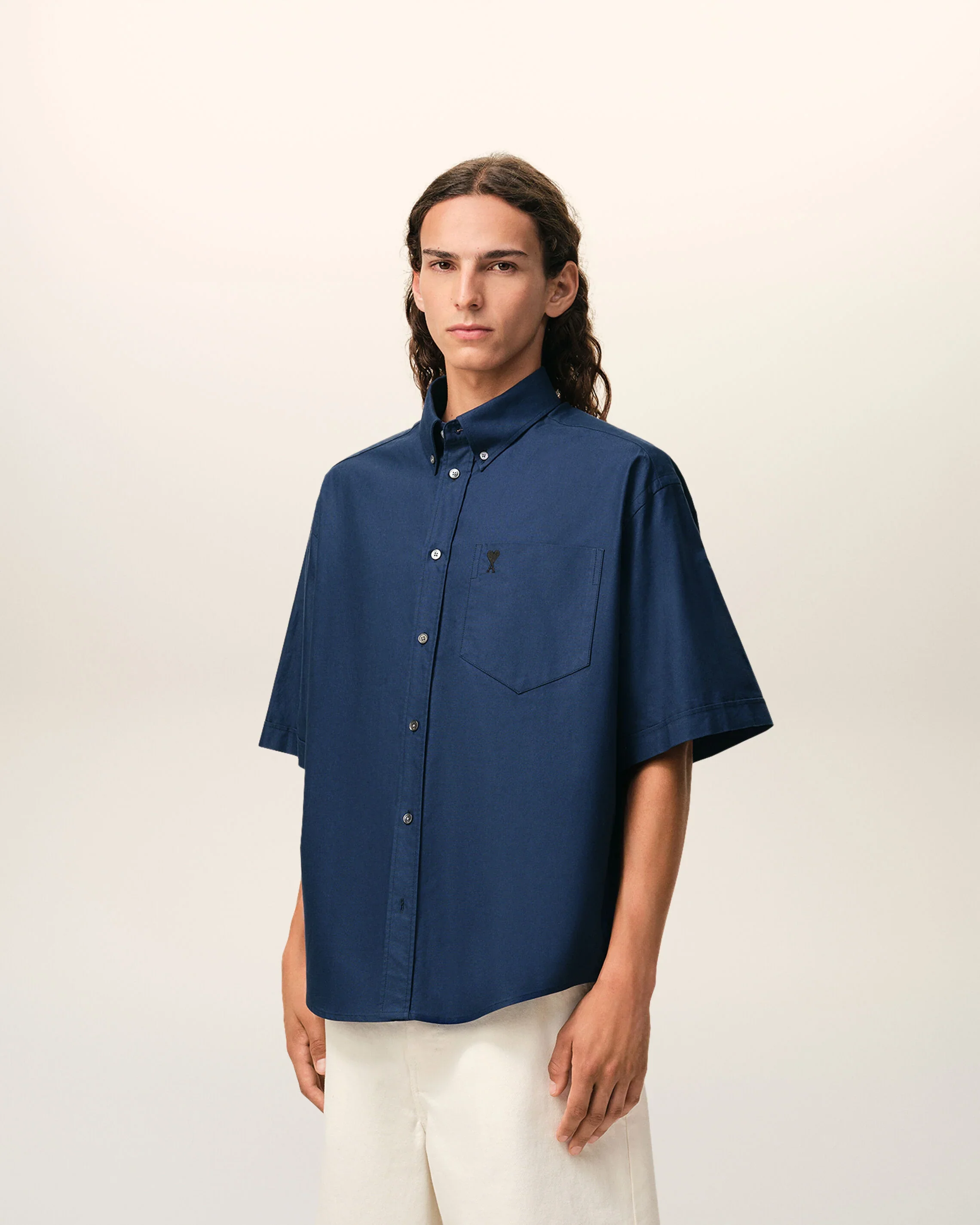 Blue Cotton Boxy Embroidered Ami De Coeur - Image 3