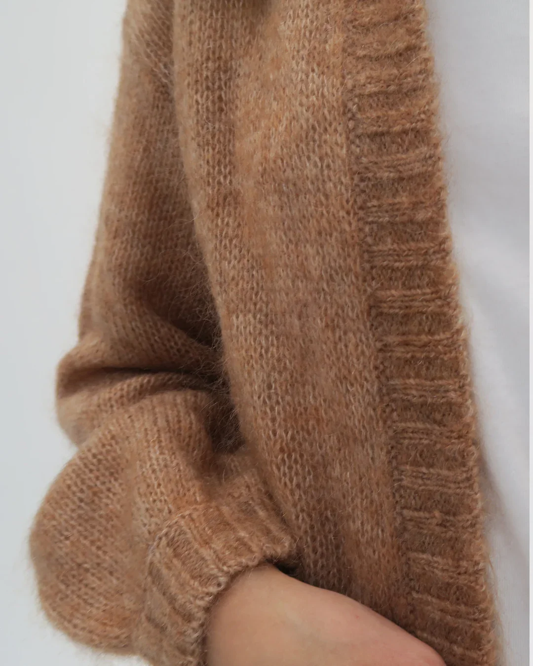 Brody Mohair Open Cardigan Mocha - Image 2