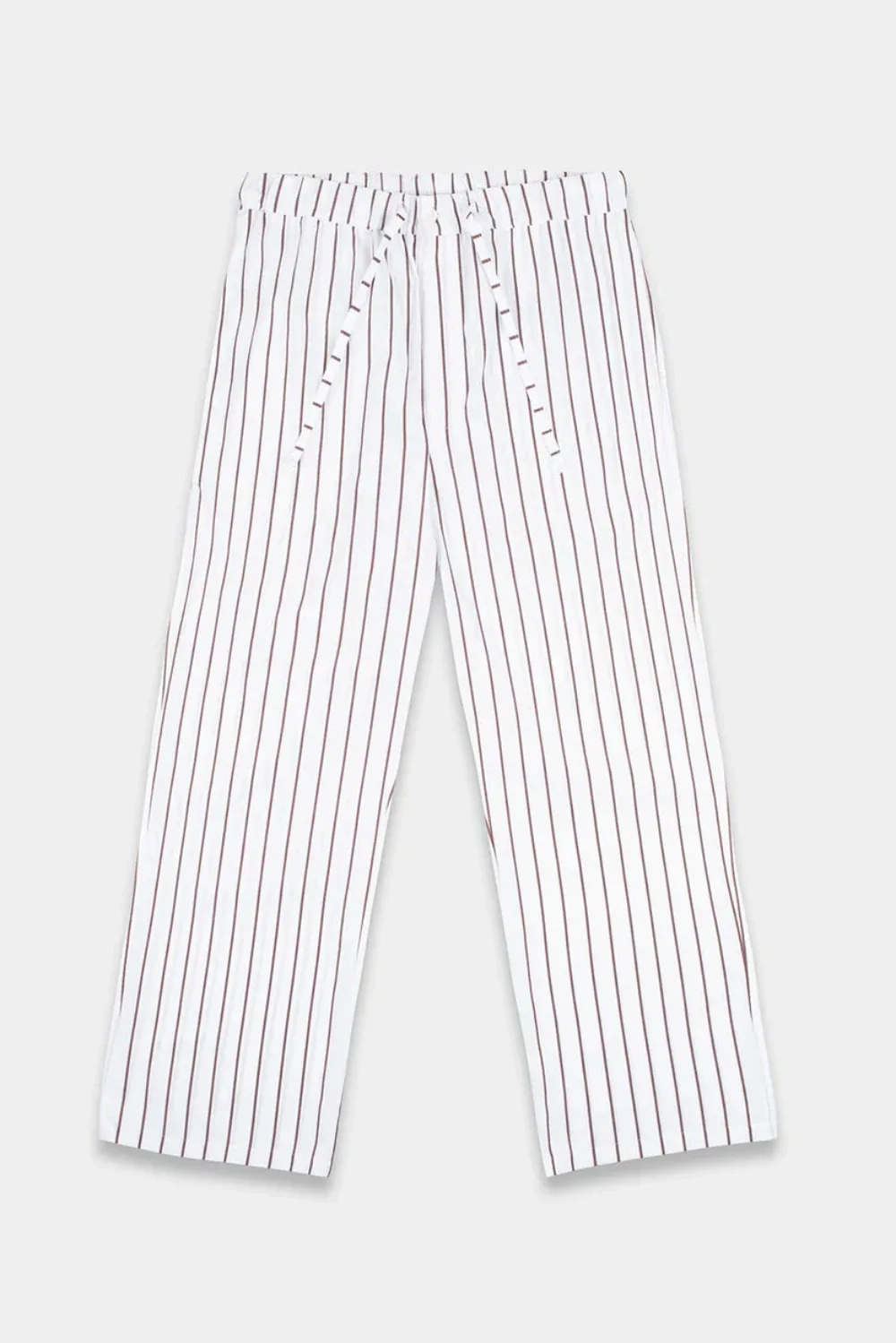 Brown Sun Stripes Cotton Trousers