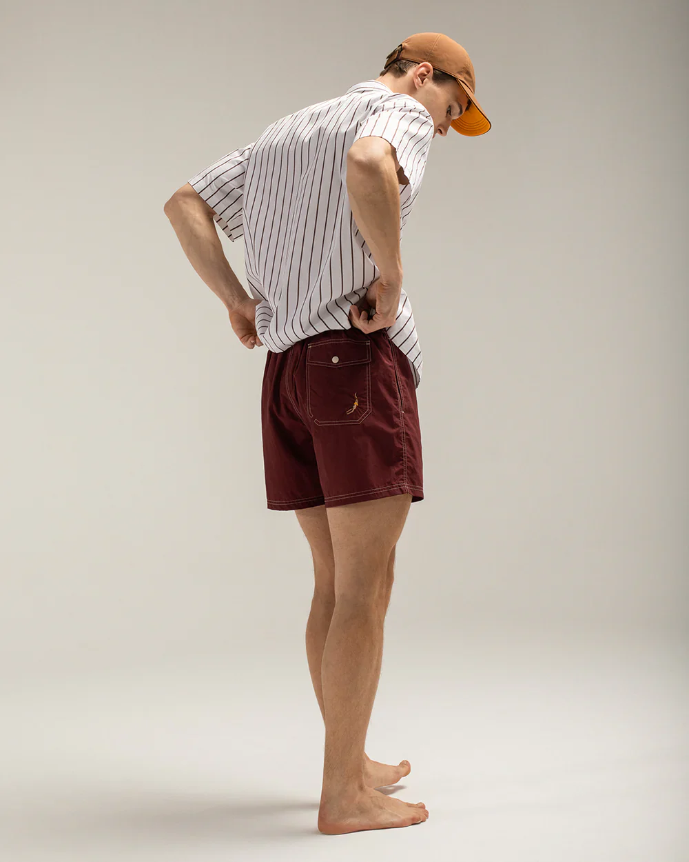 Brown Sun Stripes Short Sleeve Shirt - Image 3
