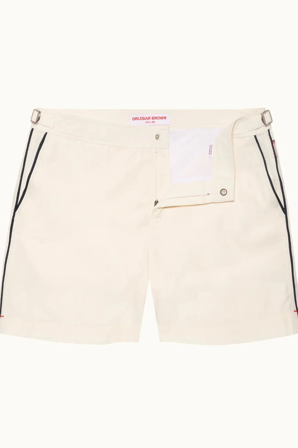 Bulldog Fine Piping Swim Short White Sand