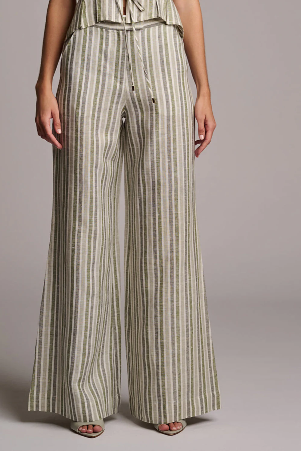 Capri Pant Sage Stripe