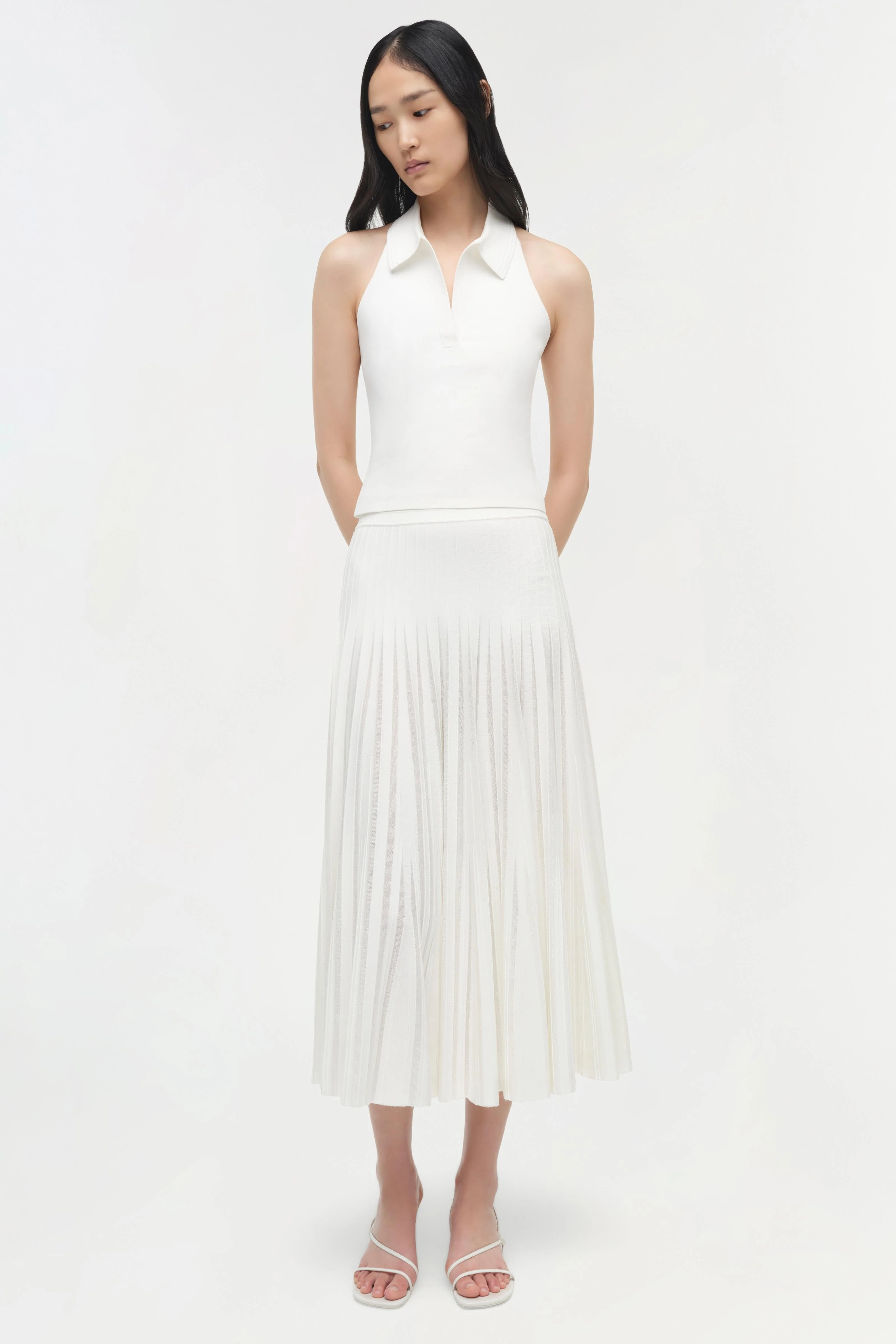 Chloe Knit Halter Tank Ivory