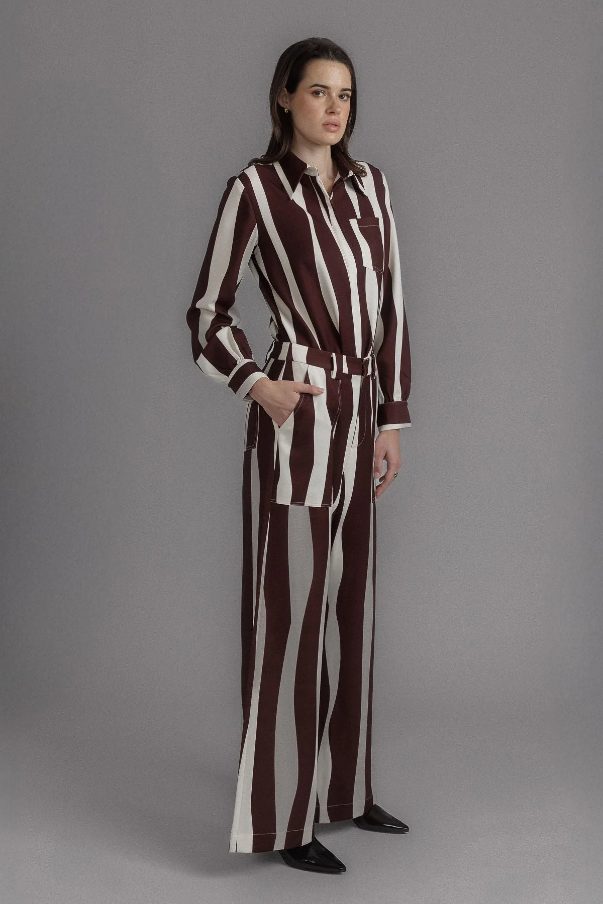 Chocolate Striped Chic Trouser - Image 2
