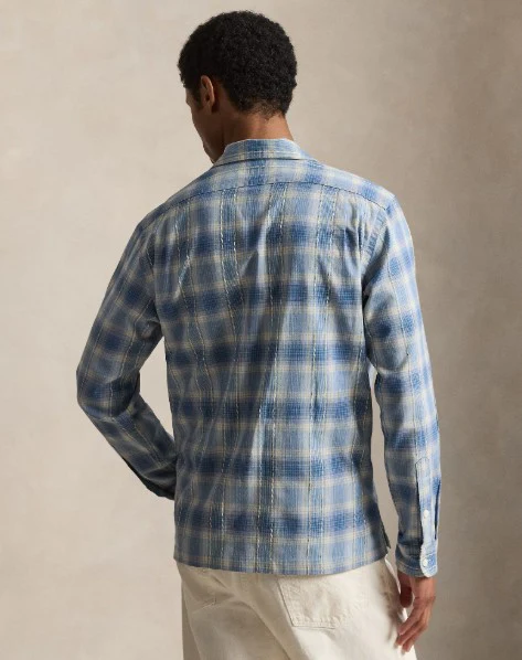 Classic Fit Plaid Camp Shirt - Image 3