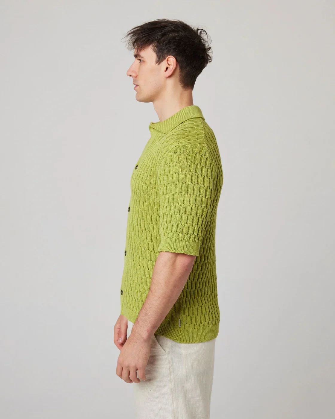 Cove Knitted Shirt Lime - Image 4