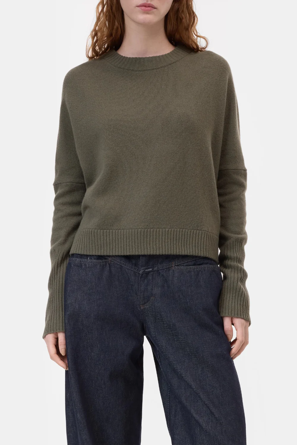 Crew Neck Cropped Forest Green