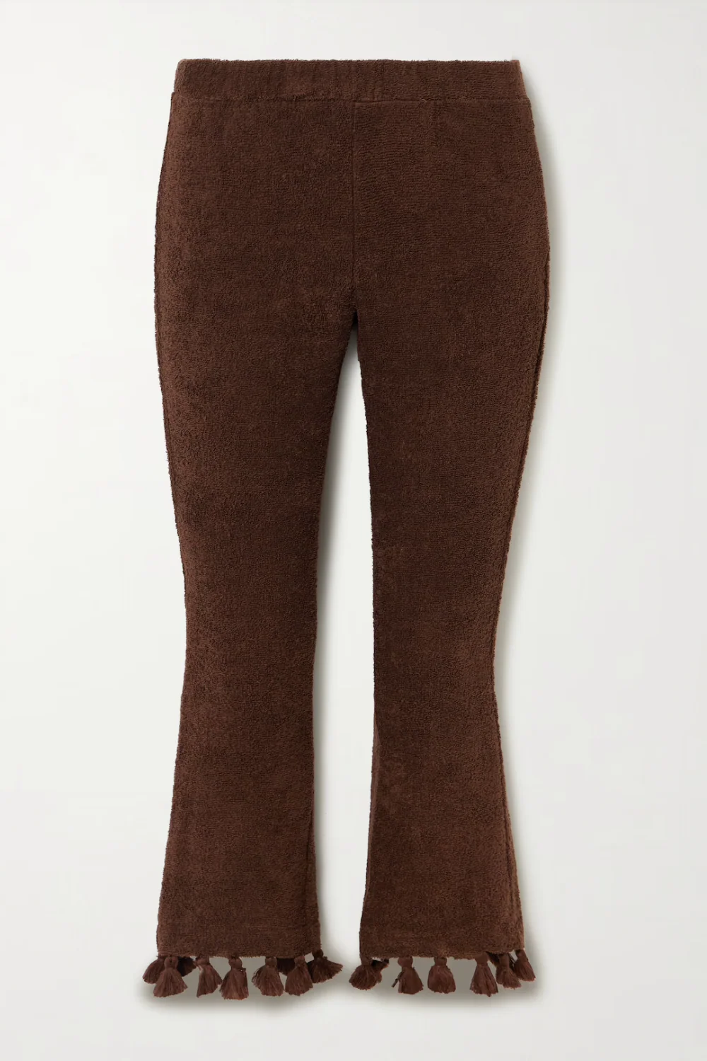 Cropped Flared Tasseled Terry Pants