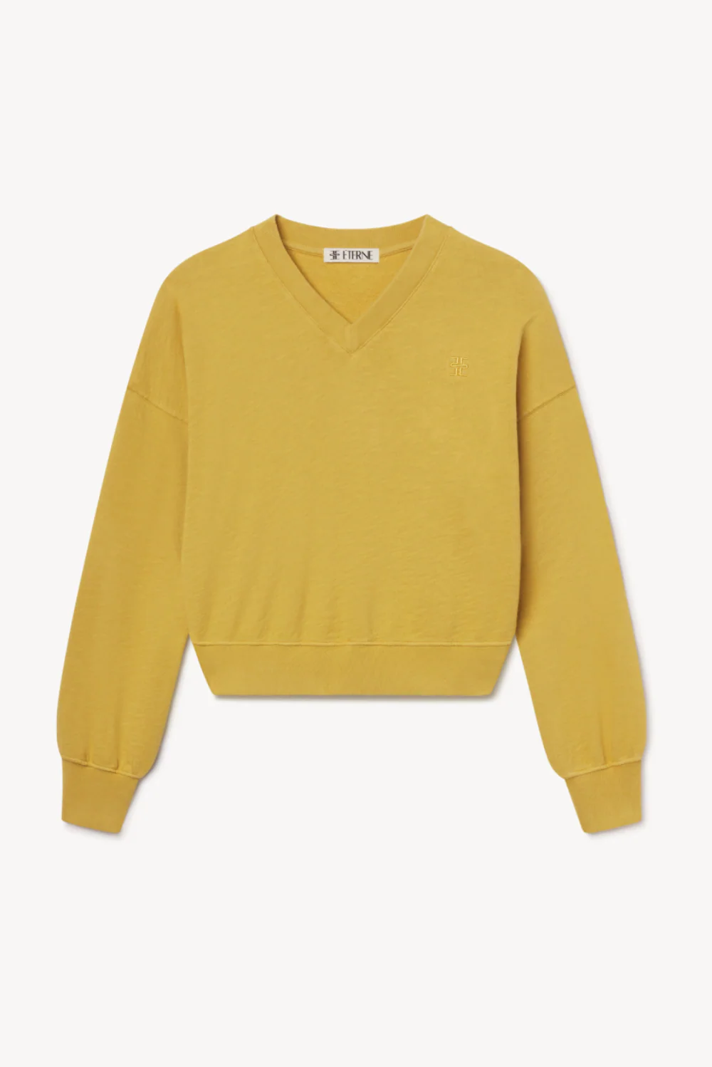 Cropped V-Neck Sweater Saffron
