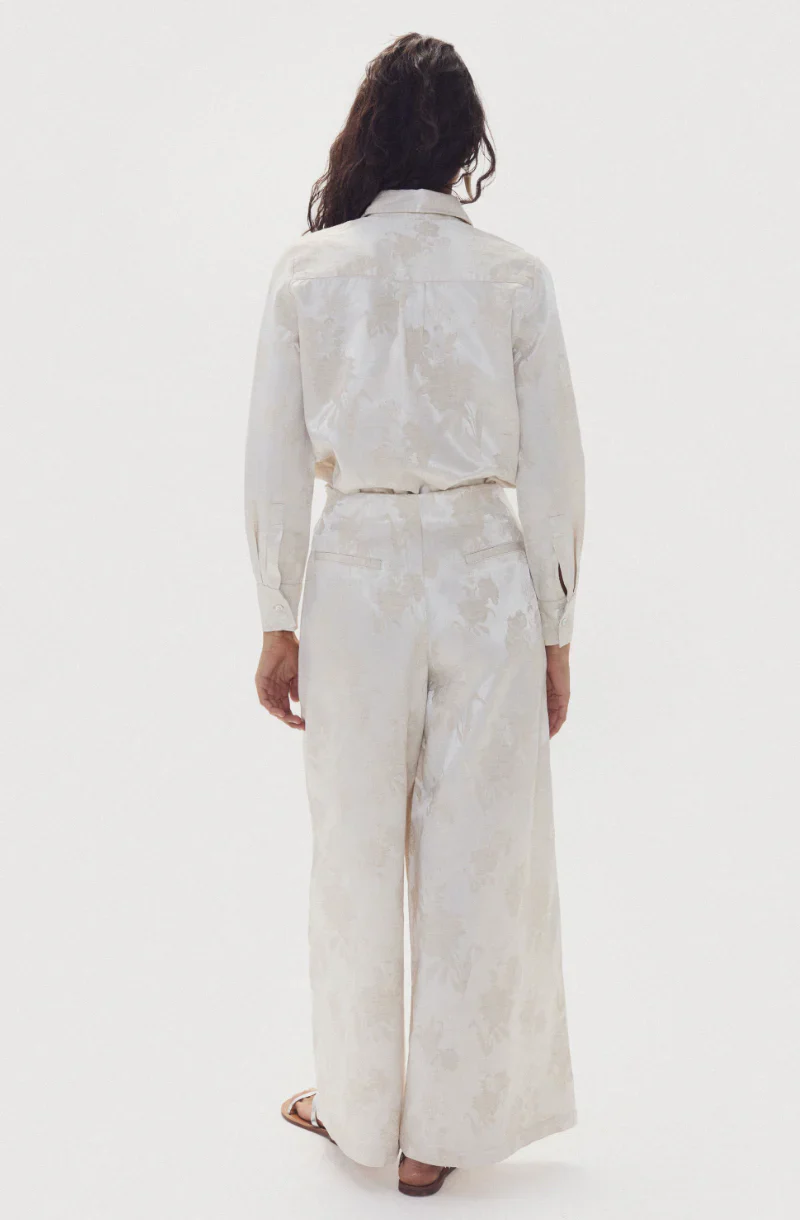 San Marino Brocade Shirt Ivory Garden - Image 3