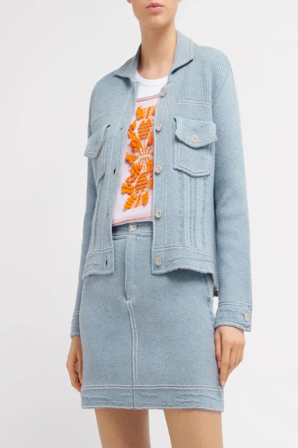 Denim Cashmere Cotton Skirt Vintage (Final Sale)