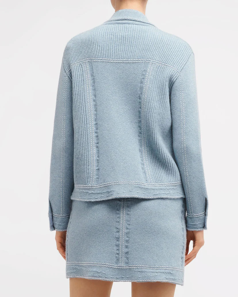 Denim Cashmere Cotton Skirt Vintage (Final Sale) - Image 2
