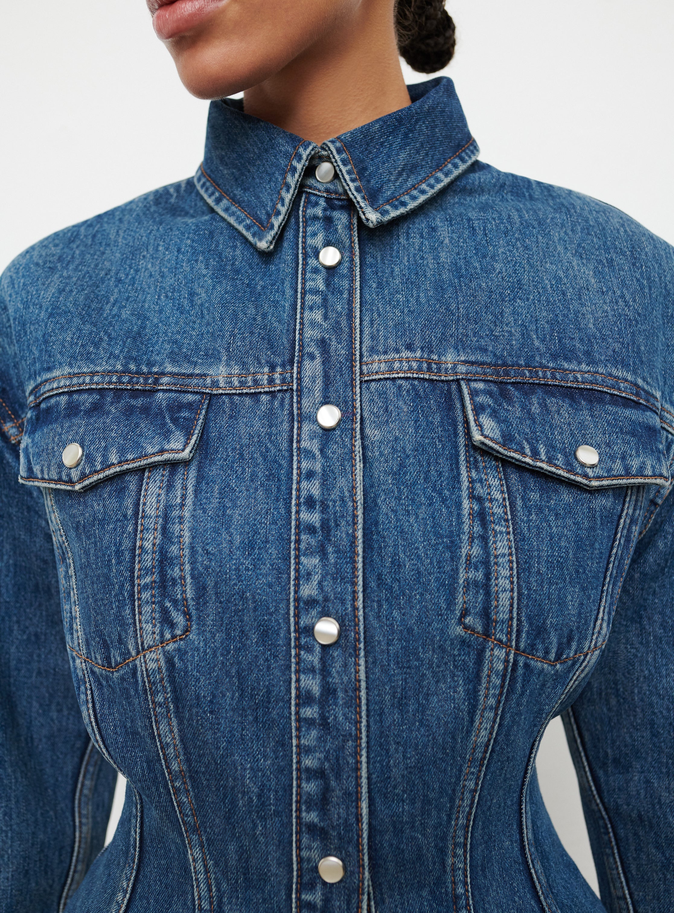 Denim Contour Jacket Indigo - Image 3