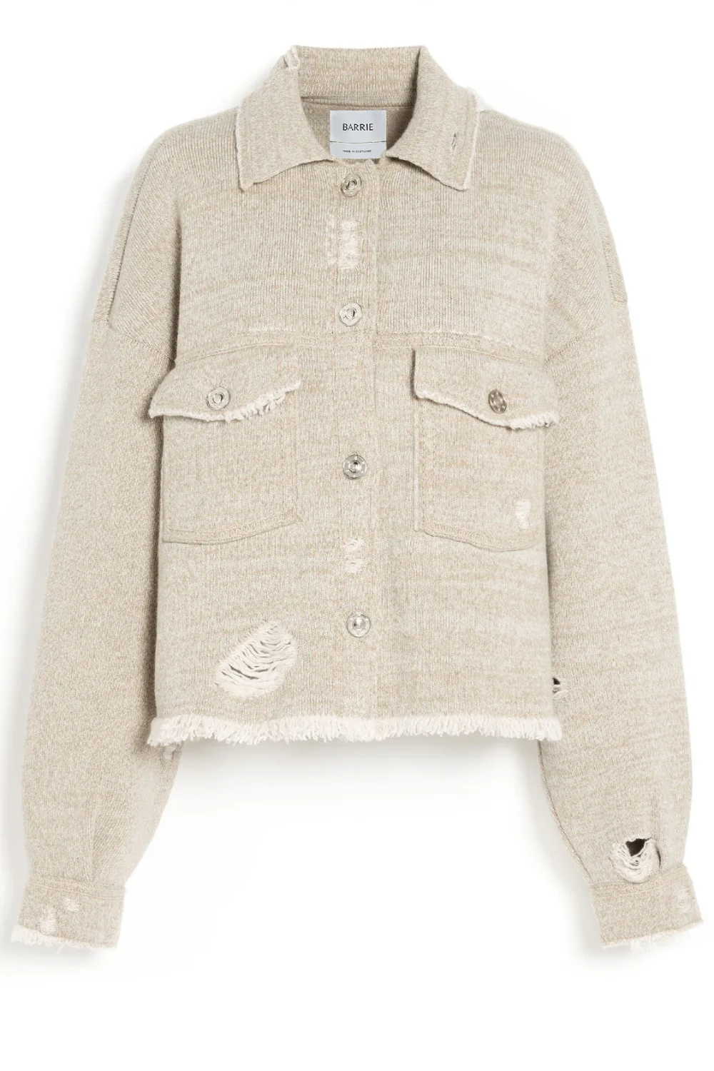 Denim Fringed Jacket Beige