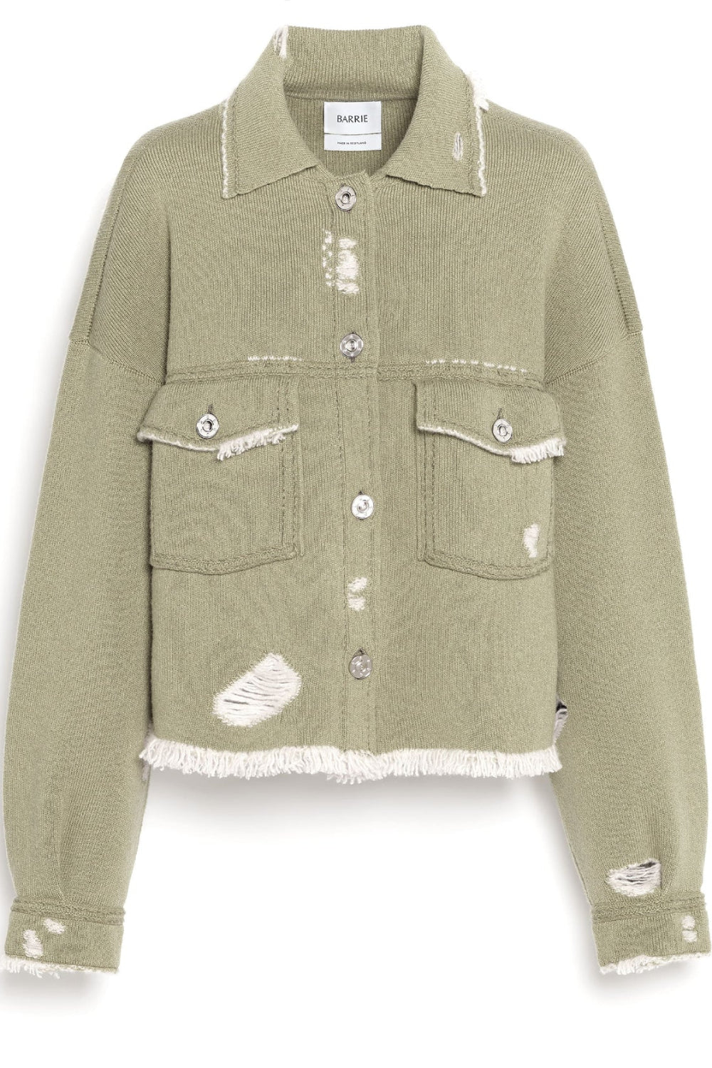 Denim Fringed Jacket Green