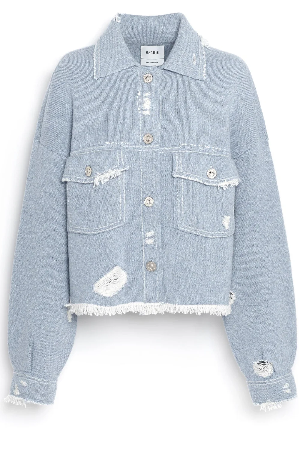 Denim Fringed Jacket Blue