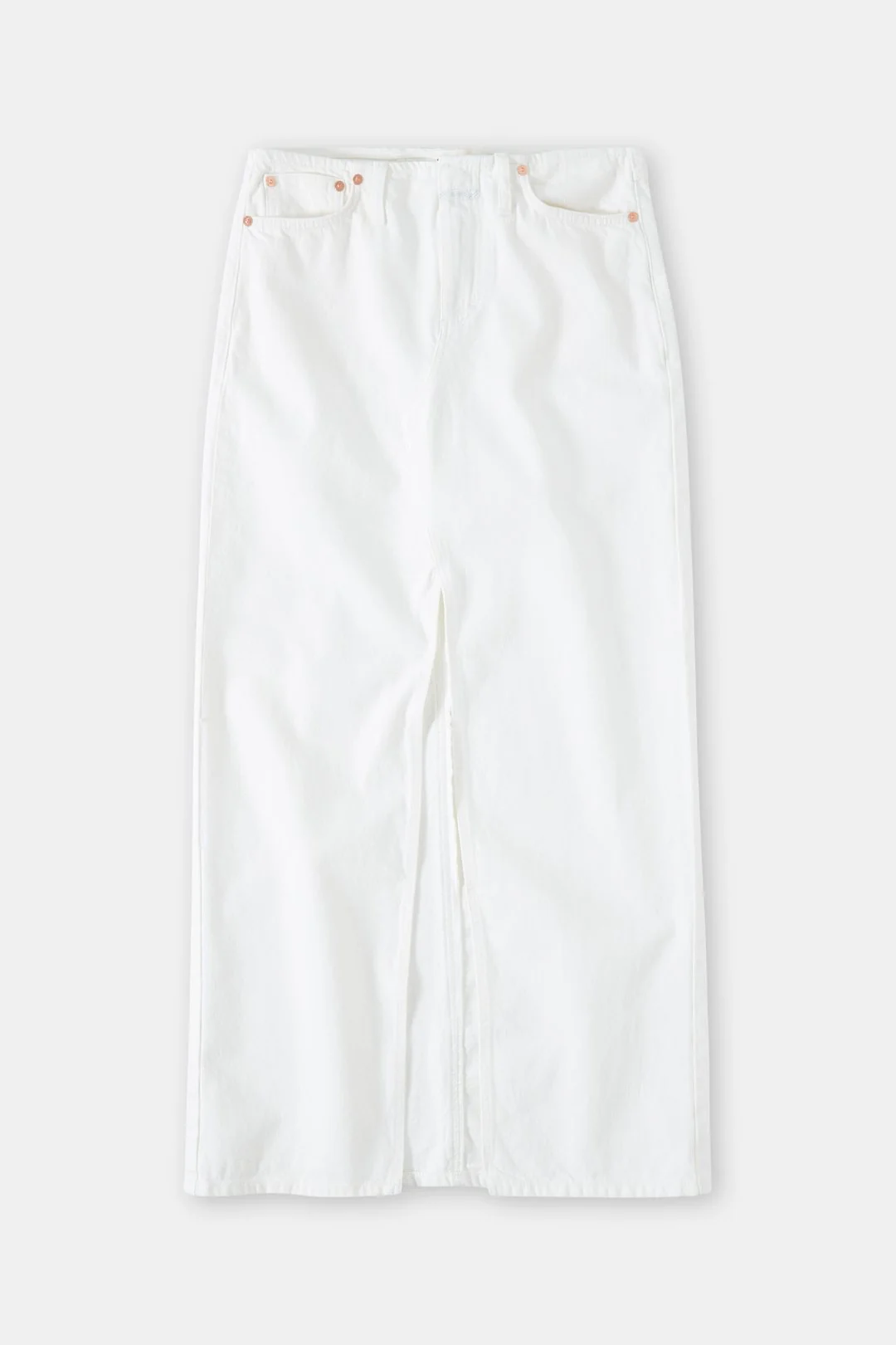 Denim Maxi Skirt White - Image 3