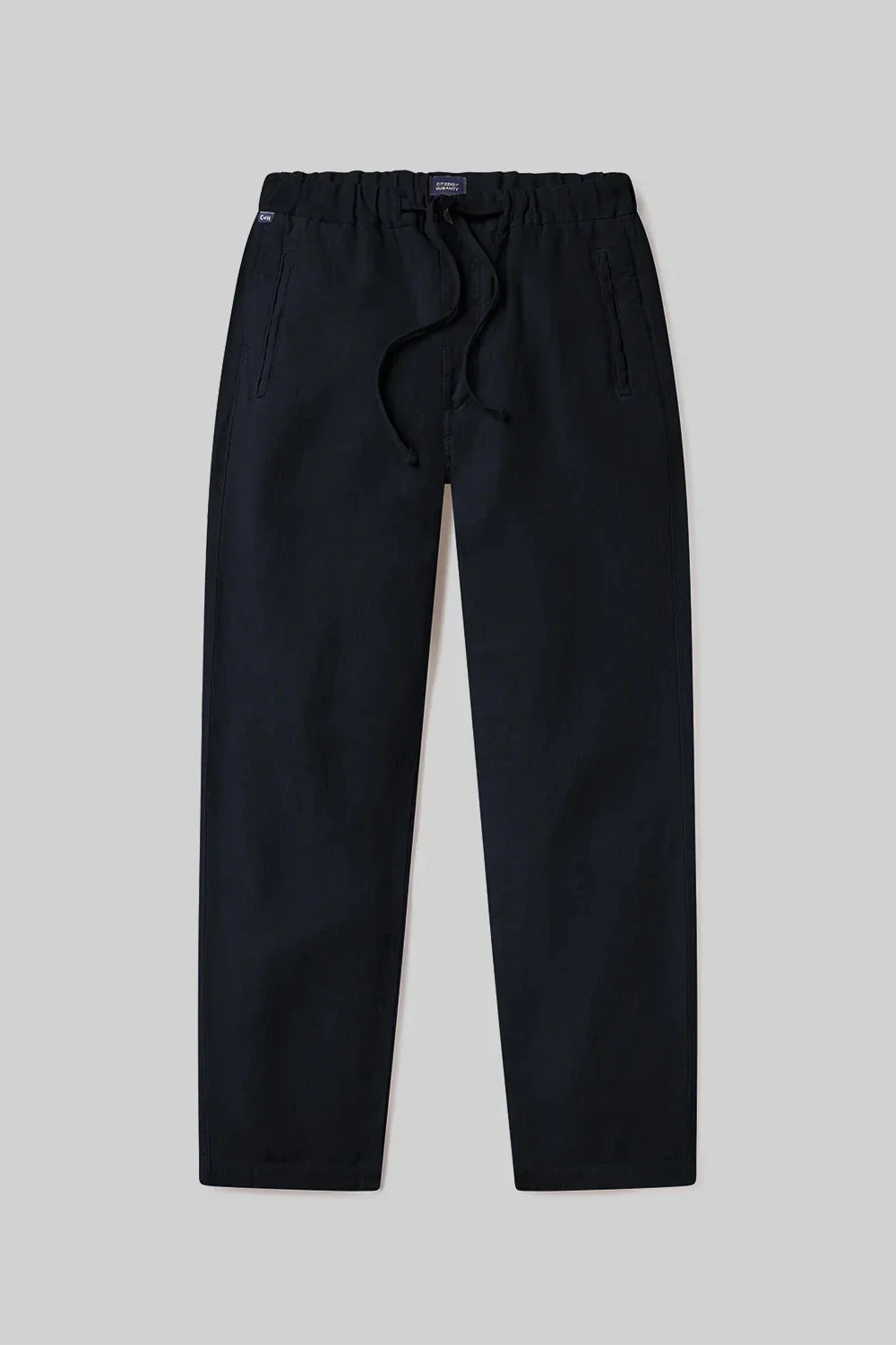 Drawstring Deck Linen Pant Navy