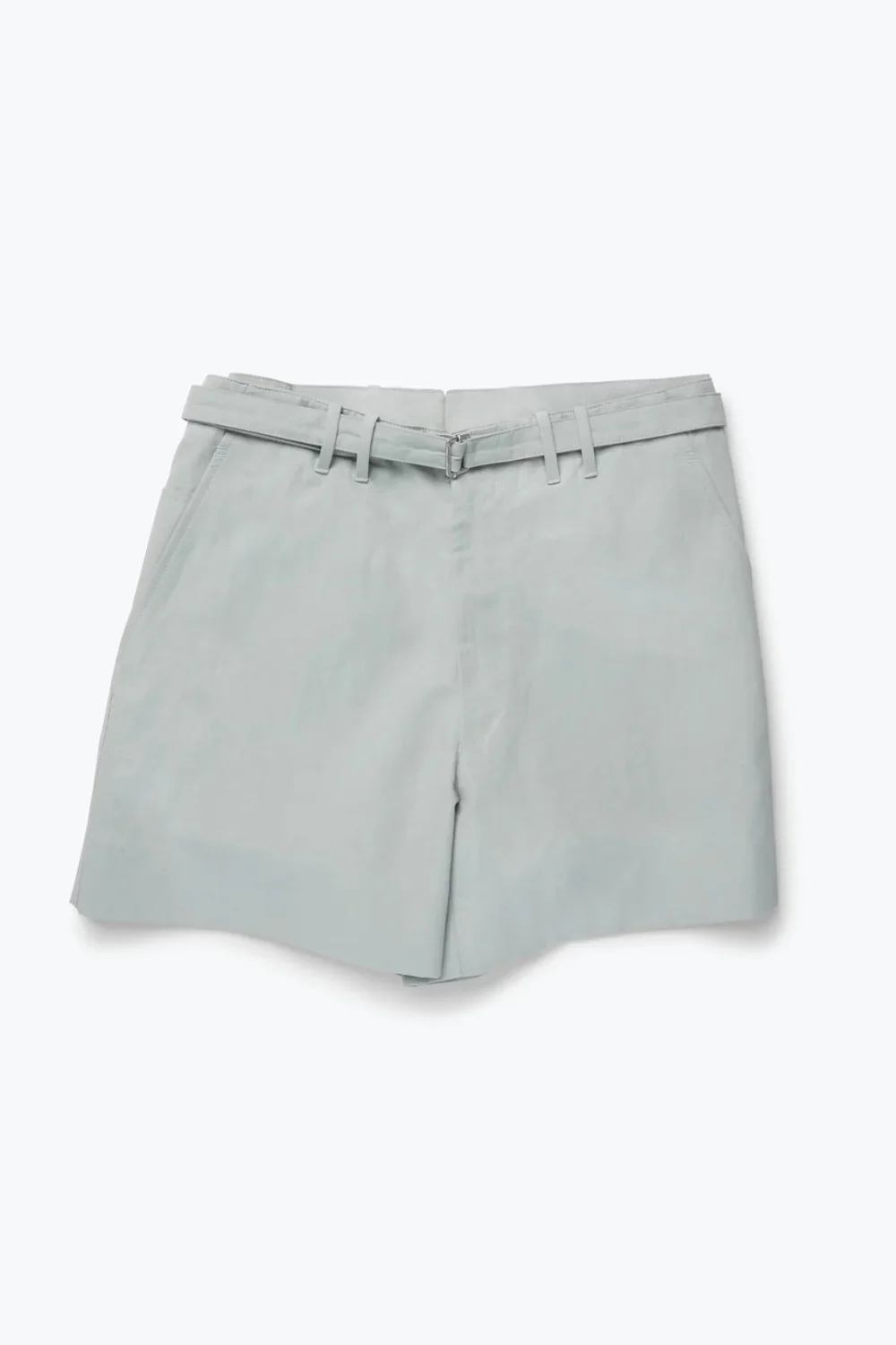Plain Front Washable Short - Cotton Linen Twill (Stone)
