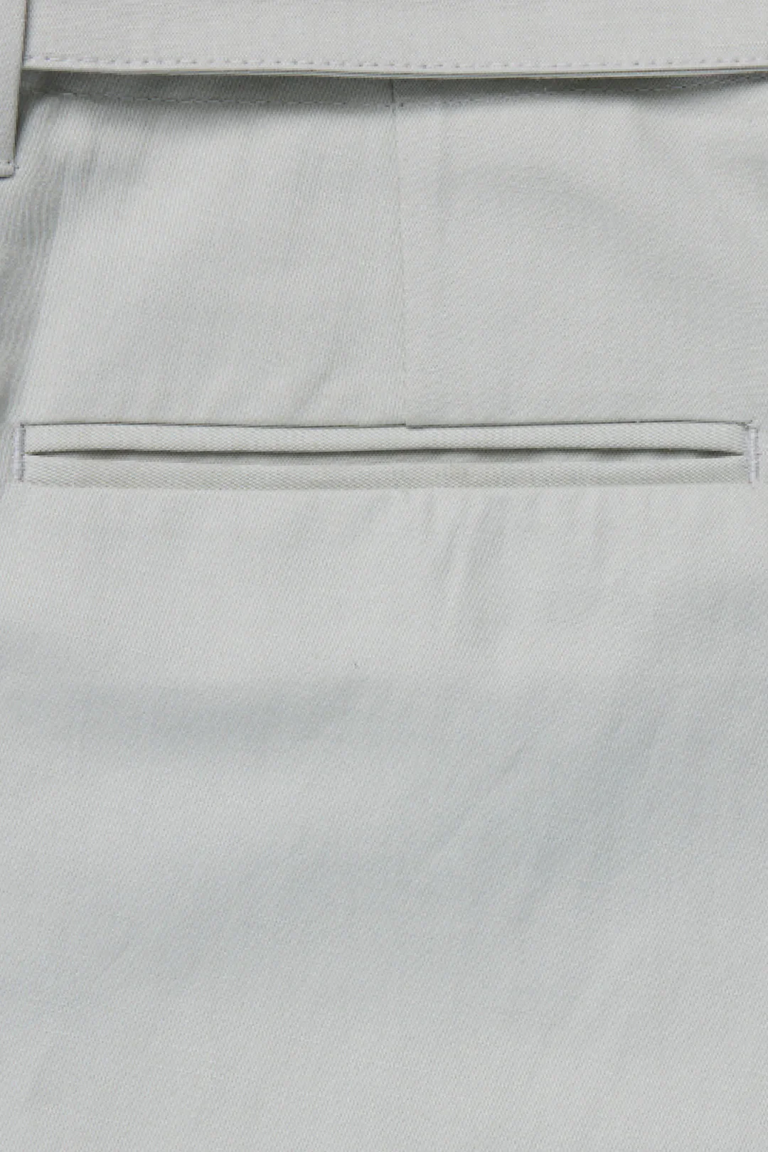 Plain Front Washable Short - Cotton Linen Twill (Stone) - Image 2