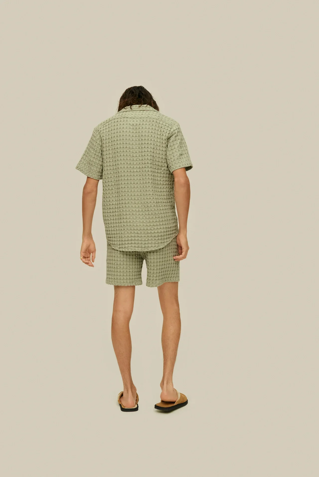 Dusty Green Cuba Waffle Shirt - Image 4