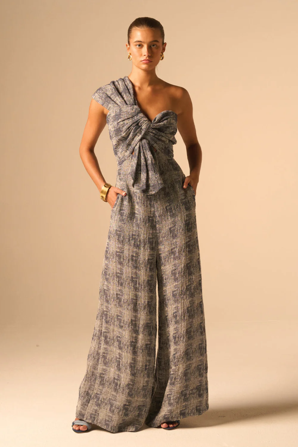 Eden Jumpsuit Blue-Beige