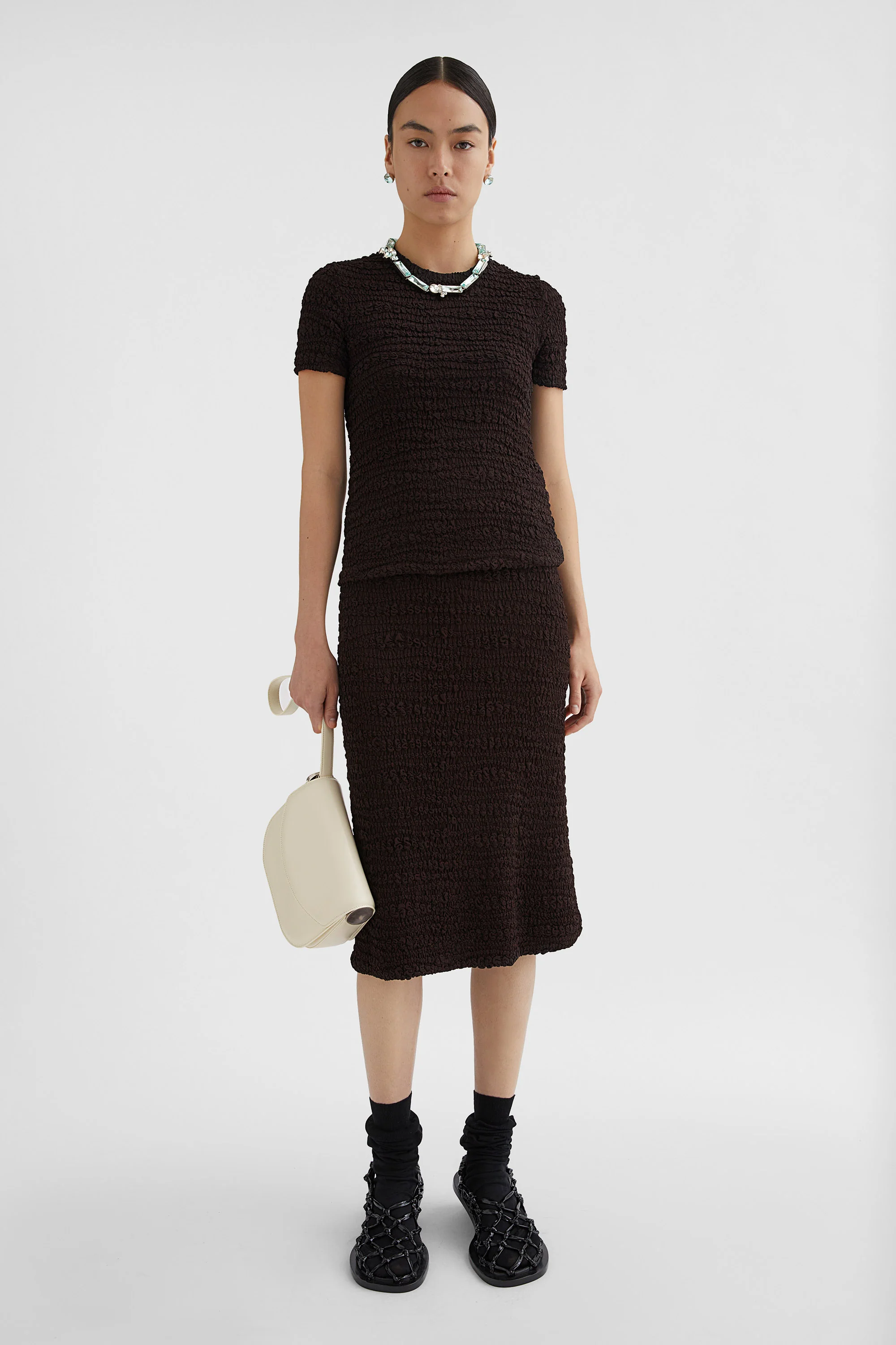 Embroidered Light Crepe Skirt - Image 2