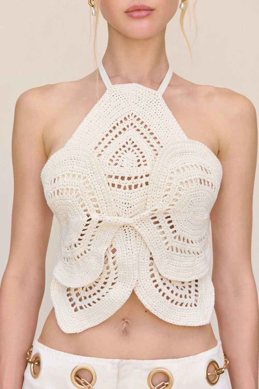 Emelia Crochet Top Off White