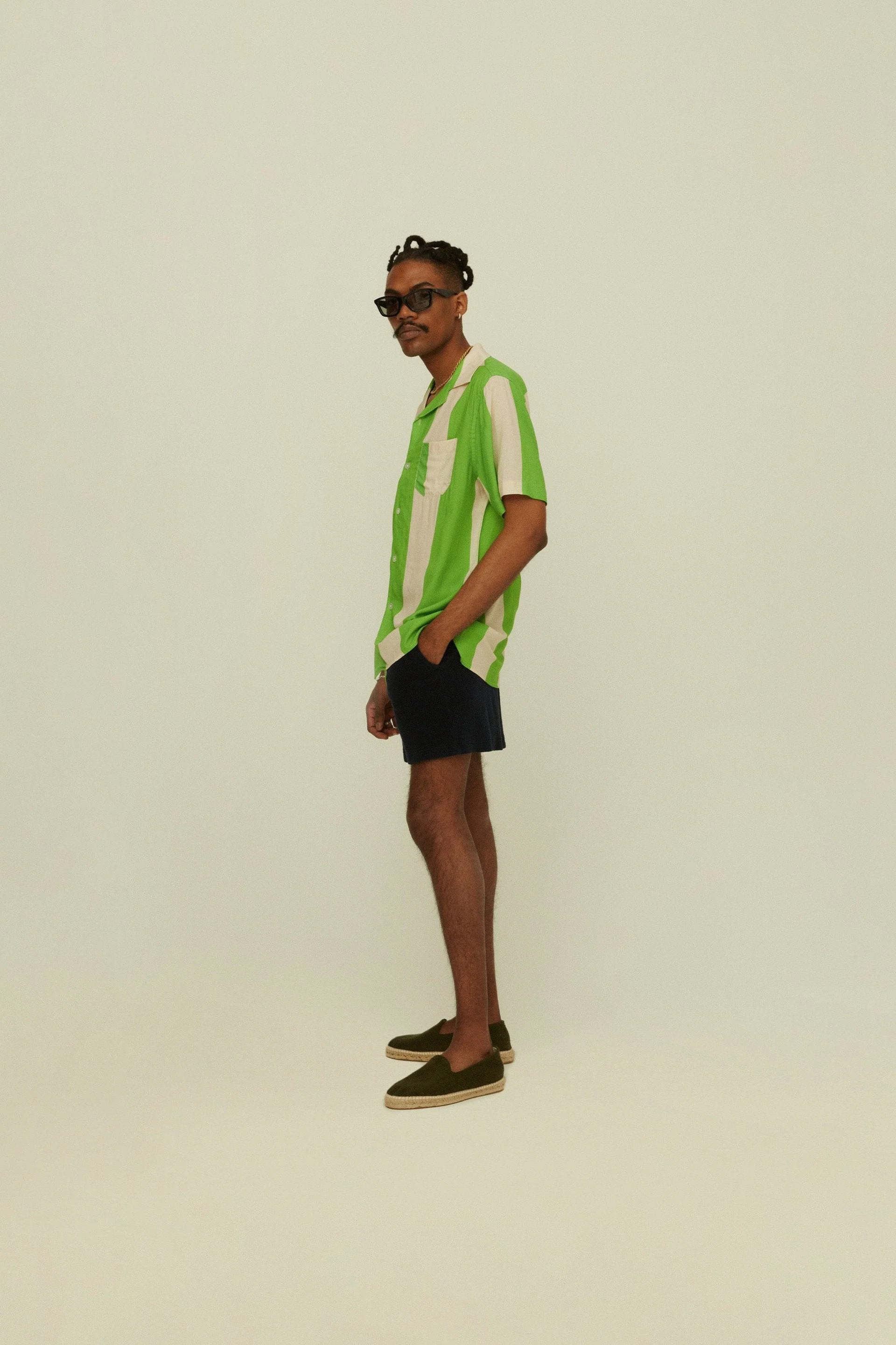 Emerald Stripe Viscose Shirt (Final Sale) - Image 2