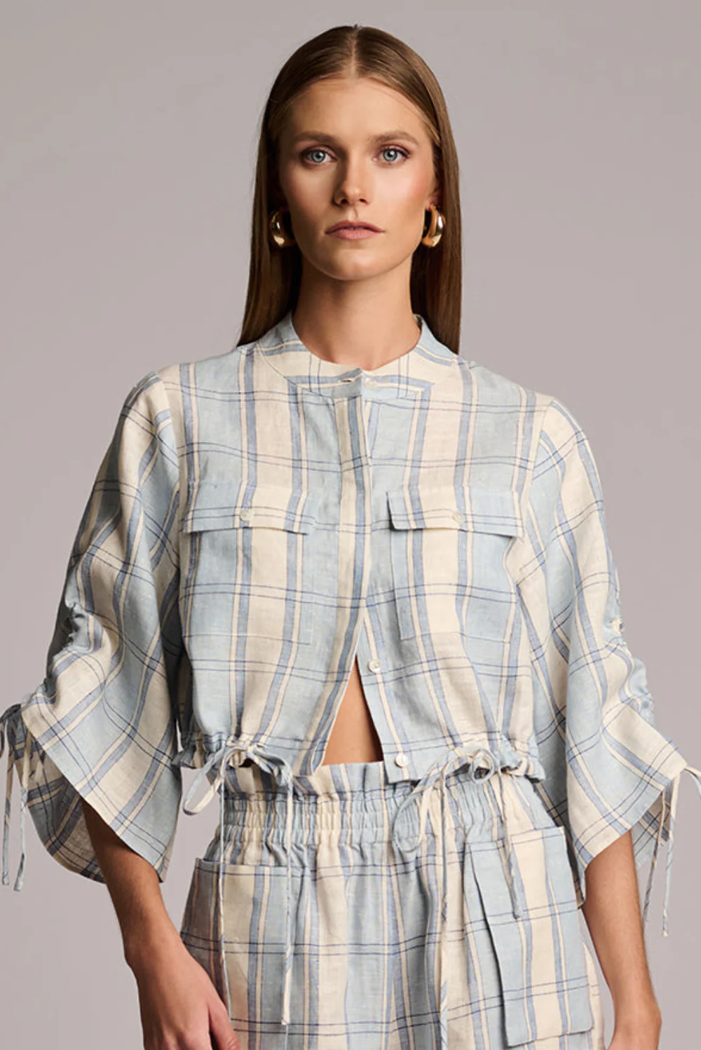 Eva Top Blue Plaid