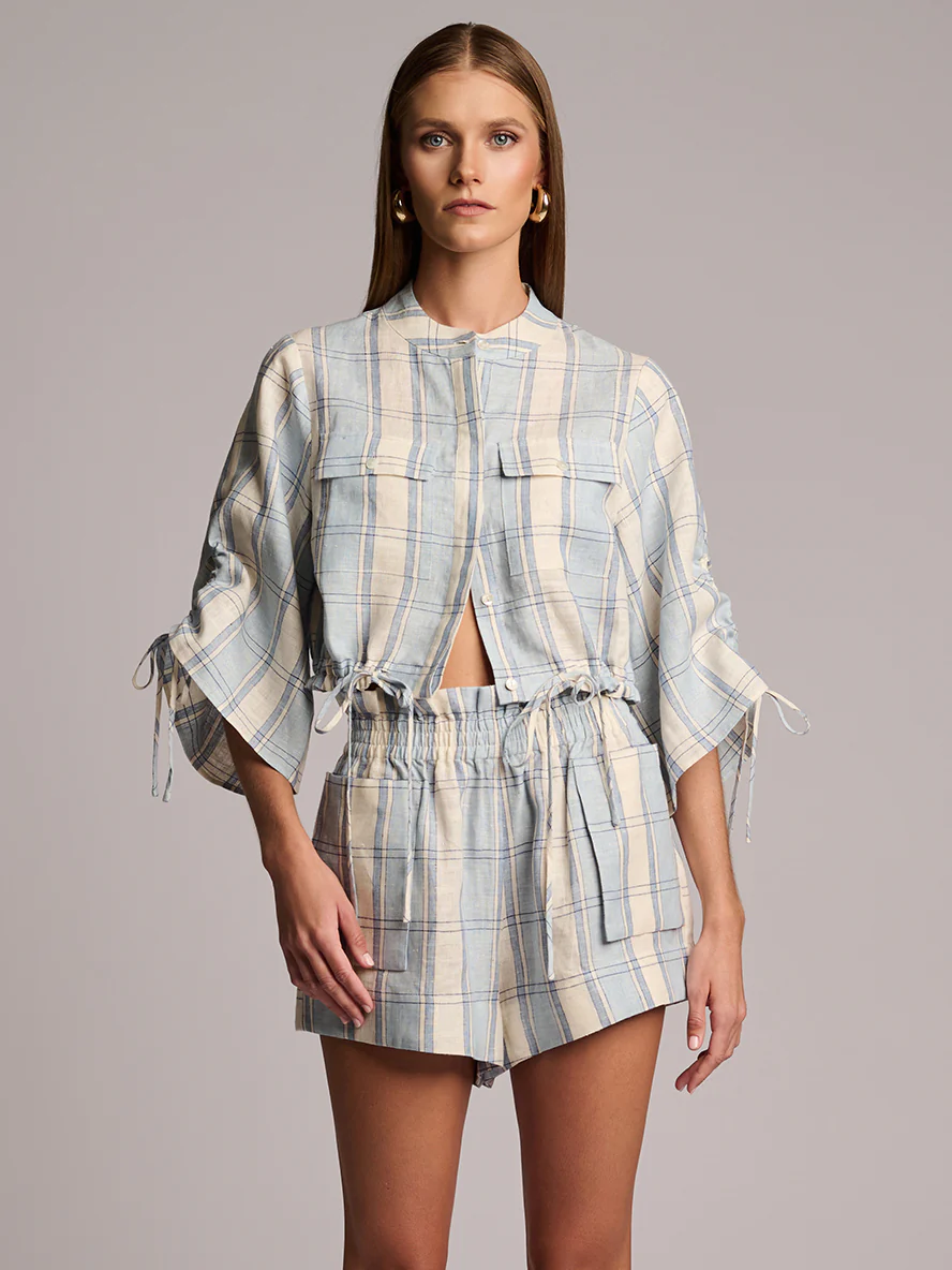 Eva Top Blue Plaid - Image 2