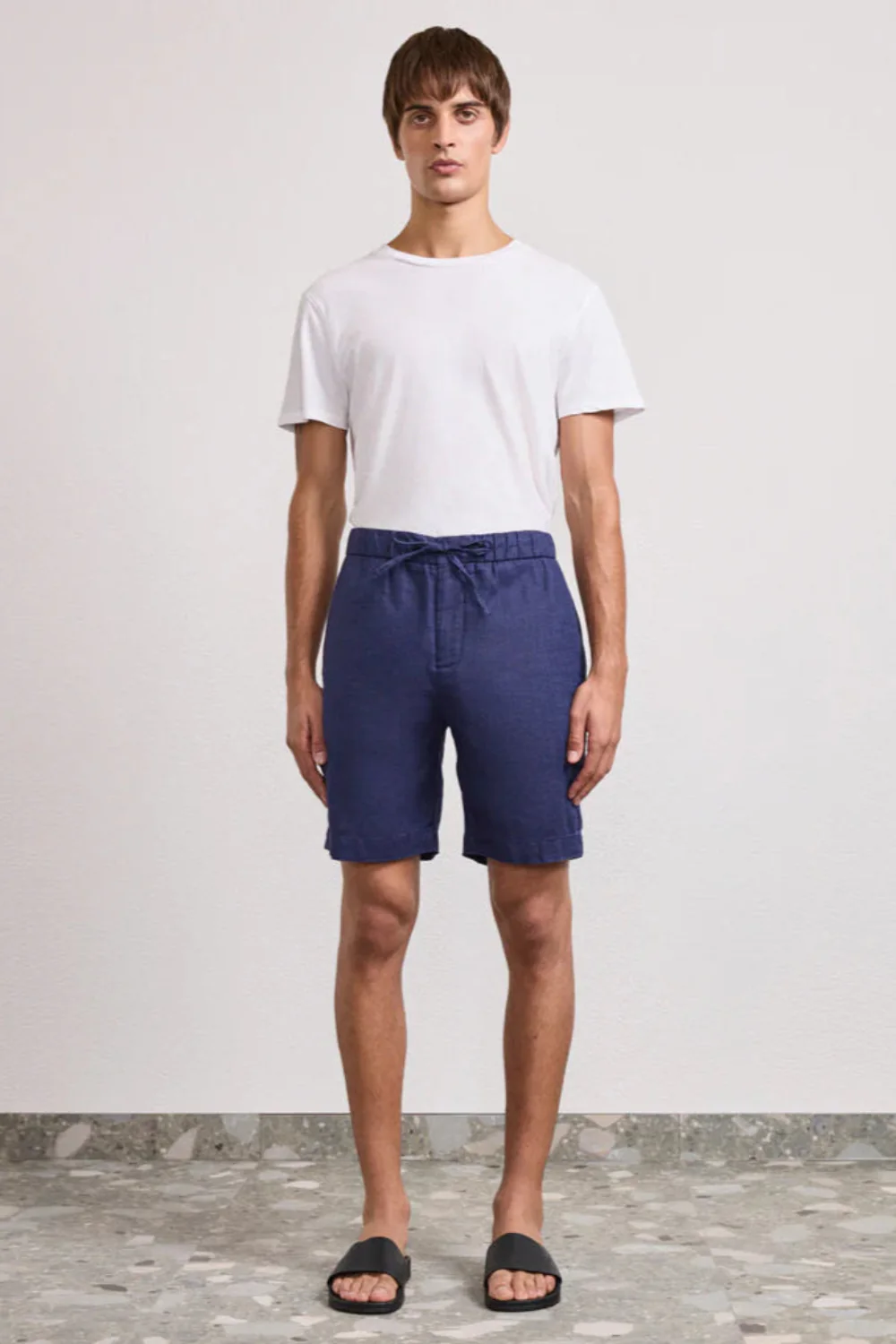 Felipe Linen Shorts Navy Blue