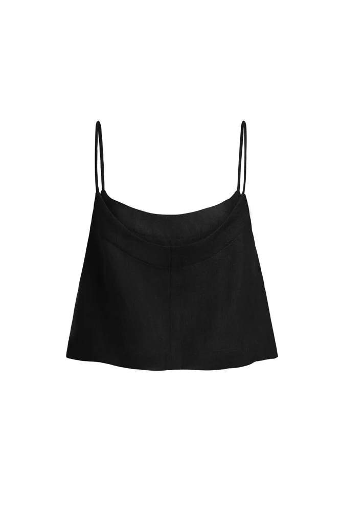 Flared Cami Top Black - Image 4