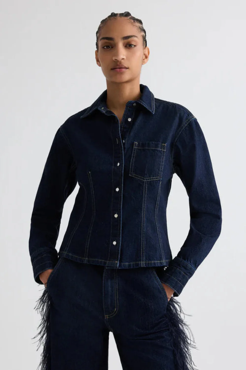 Franny Cotton Blouse Indigo Resin