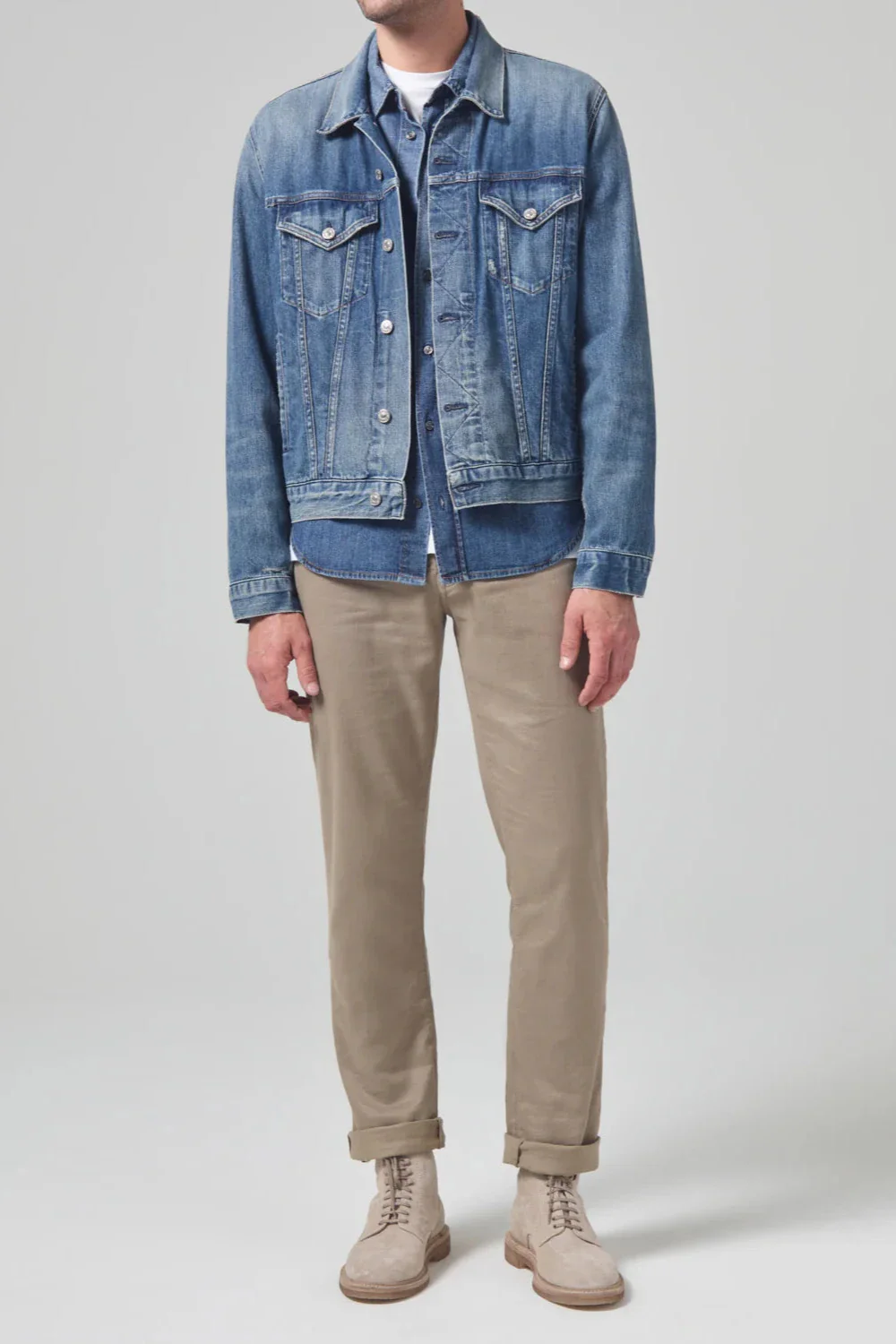 Gage Slim Straight Stretch Linen Dune (Final Sale)